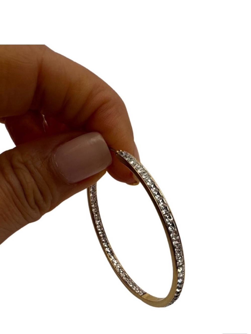 ✨ Michael Kors Gold Tone Pavé Crystal Hoop Earrings